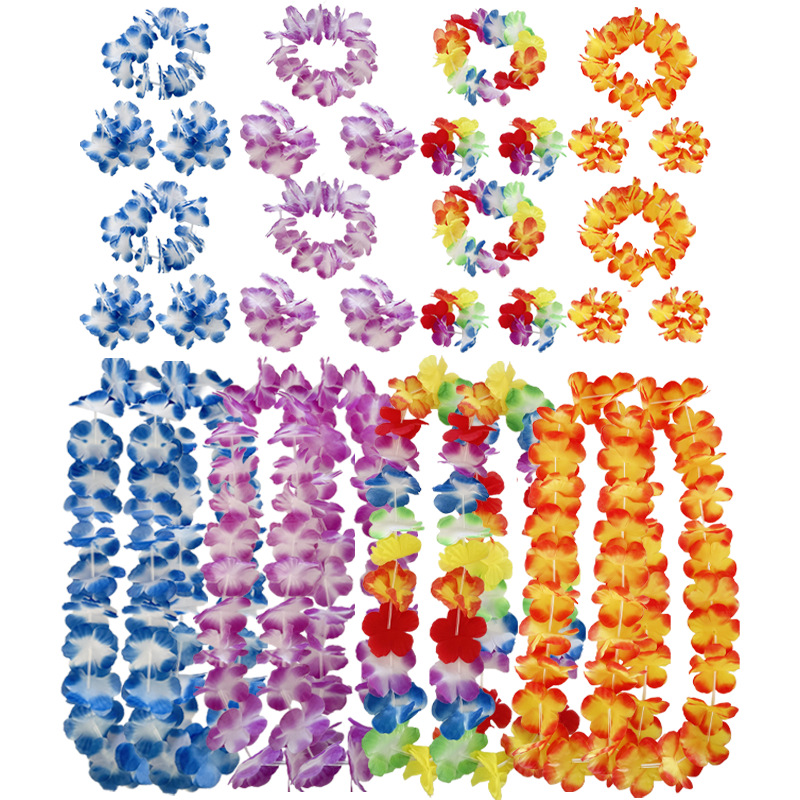 Glow In The Dark Party Glasses - Hawaiian Flower Leis Garland Necklace Fancy