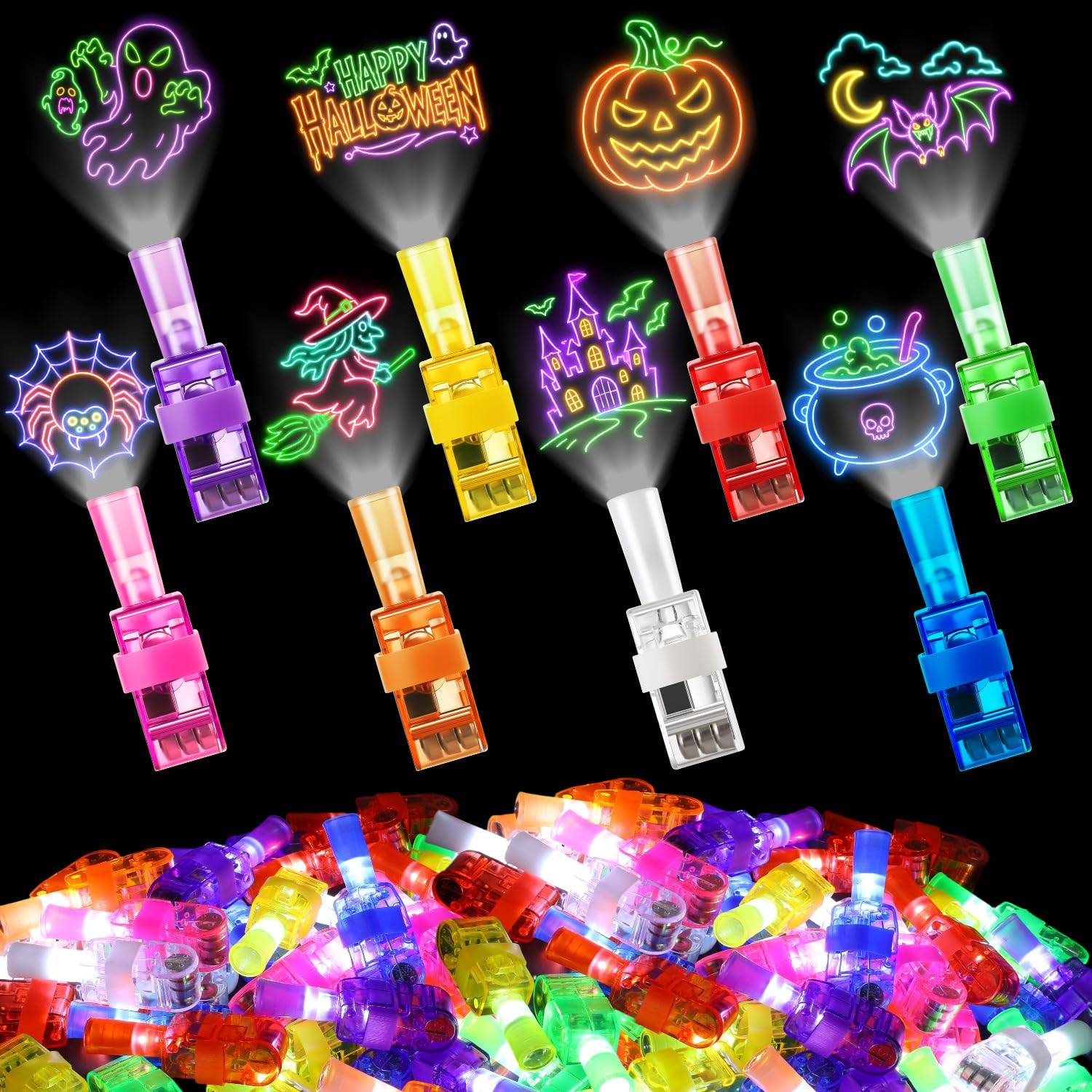 4/40PCS Halloween LED Finger L - Glow In The Dark Party Glasses ulasan dan harga