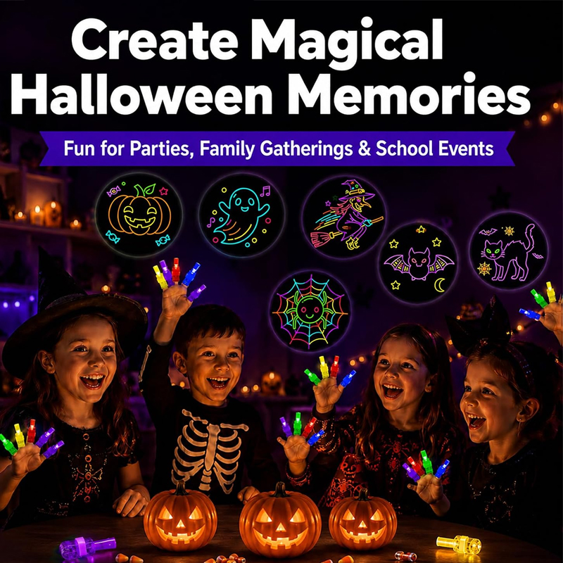 4/40PCS Halloween LED Finger L - Glow In The Dark Party Glasses ulasan dan harga