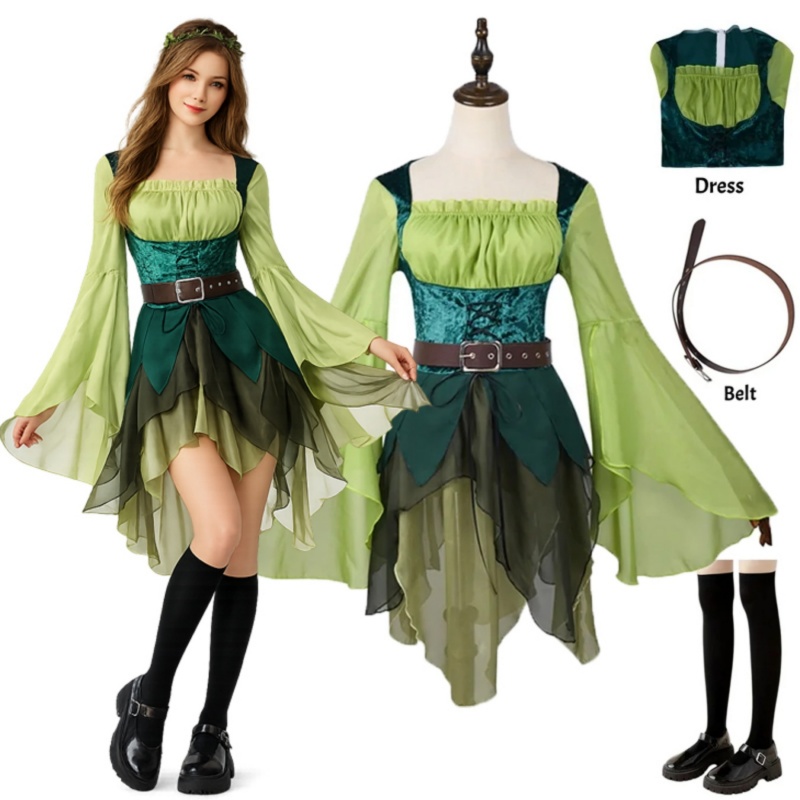 Women's Elf Medieval Green Fai - Medieval Renaissance Dress Women ulasan dan harga