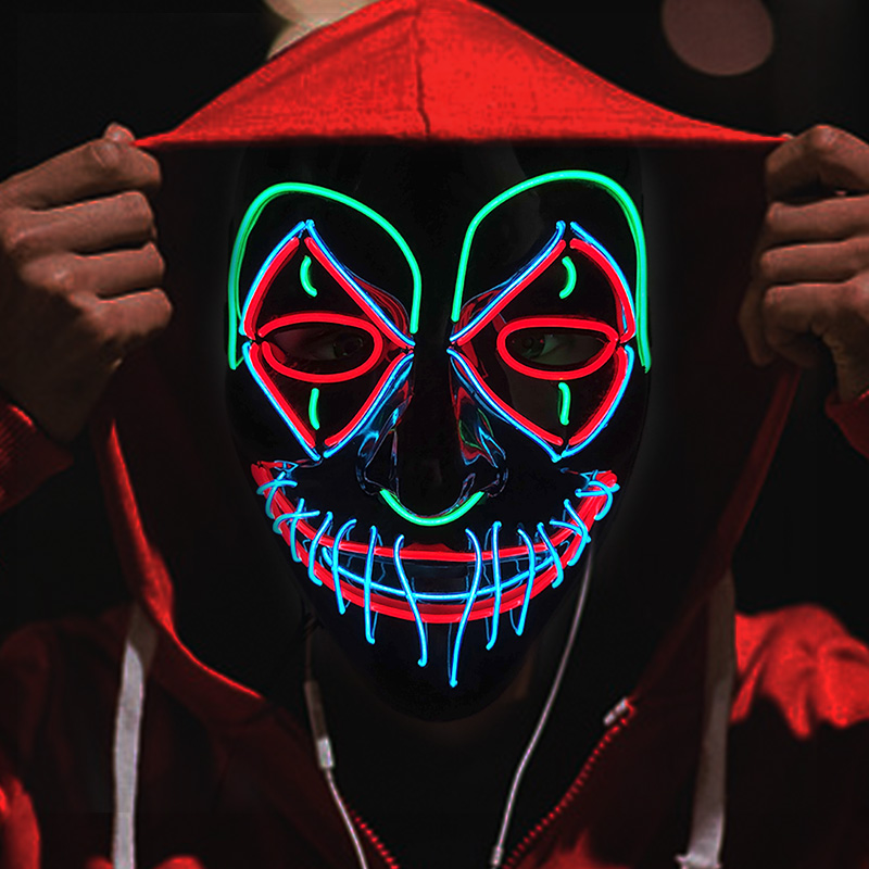 LED Killer Mask Halloween Danc - Led Purge Mask Halloween ulasan dan harga