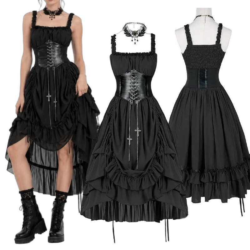 Women Gothic Dress Corset Slip - Medieval Renaissance Dress Women ulasan dan harga