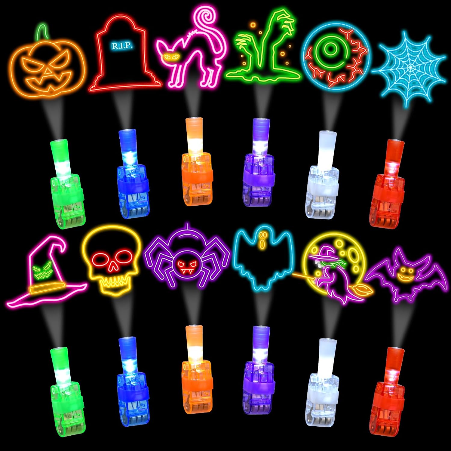 36pcs Halloween Finger Project - Glow In The Dark Party Glasses ulasan dan harga