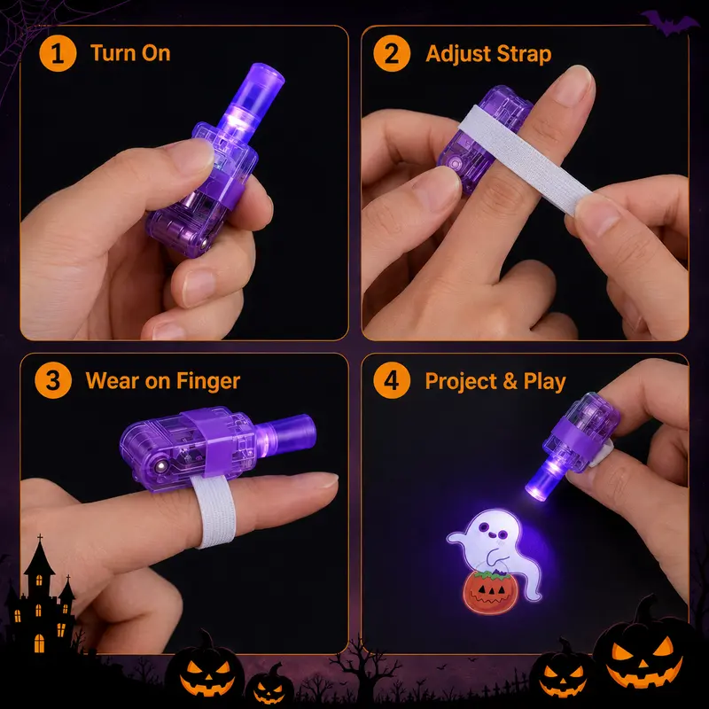 36pcs Halloween Finger Project - Glow In The Dark Party Glasses ulasan dan harga