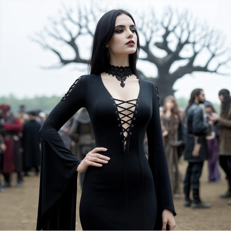 Medieval Gothic Witch Cosplay  - Medieval Renaissance Dress Women ulasan dan harga