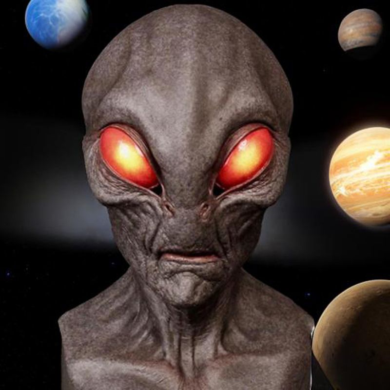 1pc, Alien Mask - Realistic la - Latex Alien Mask Realistic ulasan dan harga