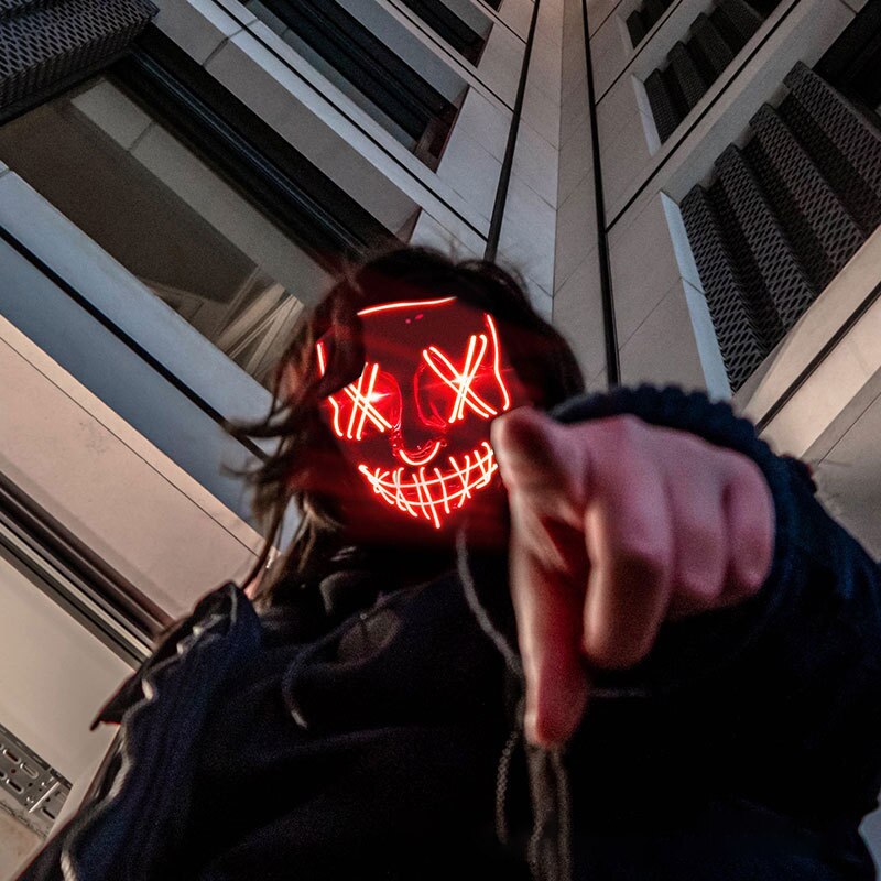 Halloween Neon Led Purge Mask  - Led Purge Mask Halloween ulasan dan harga